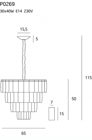 Candelabru rotund din cristal Riggs Ø65 cm stil clasic, detalii aurii, P0269 - Maxlight [3]