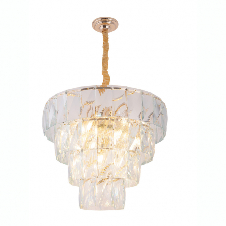 Lustre - Candelabru rotund din cristal Riggs Ø65 cm stil clasic, detalii aurii, P0269 - Maxlight