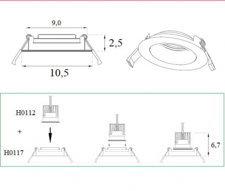 Carcasa alba ajustabila spot Jeso Ø 10,5 cm din metal, H0117 - Maxlight [4]