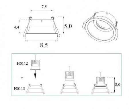 Carcasa alba spot Jeso Ø 8,5 cm IP54, H0113 - Maxlight [3]