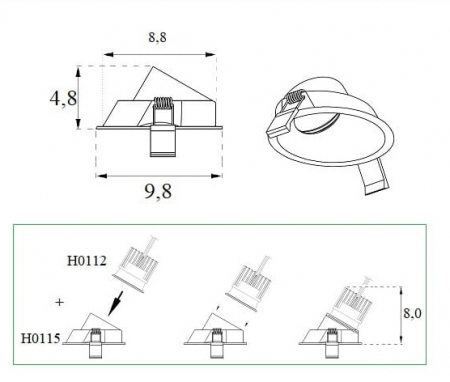 Carcasa alba spot Jeso Ø 9,8 cm din metal, H0115 - Maxlight [3]
