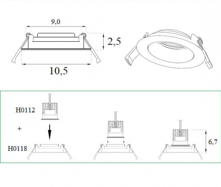 Carcasa neagra ajustabila spot Jeso Ø 10,5 cm din metal, H0118 - Maxlight [4]