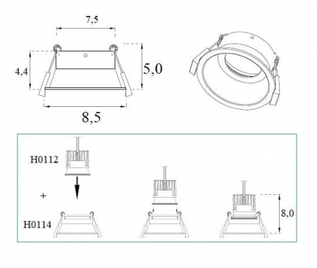 Carcasa neagra spot Jeso Ø 8,5 cm IP54, H0114 - Maxlight [3]