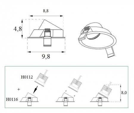 Carcasa neagra spot Jeso Ø 9,8 cm din metal, H0116 - Maxlight [3]