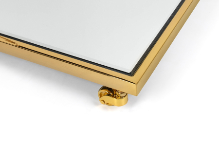 Cărucior de Servire Classy Gold 50x31x63 cm, Oțel Inoxidabil Acoperit cu Titan și Sticlă Oglindă Auriu - Kare Design [2]