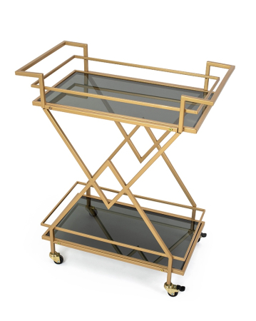 Cărucior de Servire Pyramids 65x35,5x79 cm, Oțel Lăcuit și Sticlă Securizată - Kare Design [1]