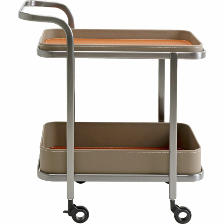 Mobilier de bar - Cărucior de Servire Tango 40x66x57 cm, Argintiu Satinat - Kare Design