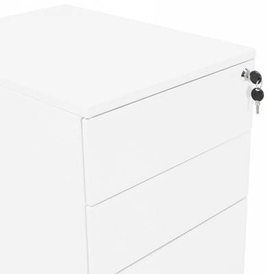 Casetiera alba metal cu 3 sertare OFFICIO 40x52 cm cu incuietoare, OA00130WH - Kokoon [8]
