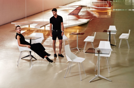 Scaun exterior Faz cu brate, polipropilena, picioare policarbonat transparent, design modern geometric, 54063 - Vondom [4]