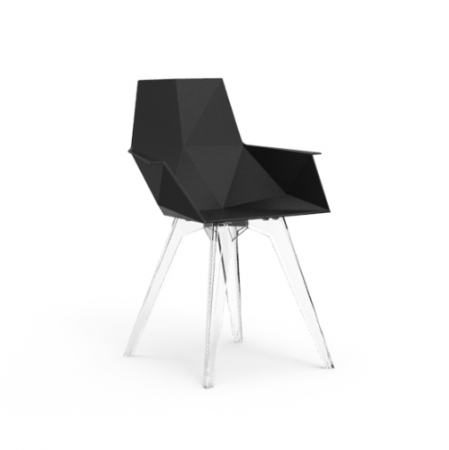 Fotolii si scaune - Scaun exterior Faz cu brate, polipropilena, picioare policarbonat transparent, design modern geometric, 54063 - Vondom