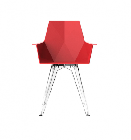 Scaun exterior Faz cu brate, polipropilena, picioare policarbonat transparent, design modern geometric, 54063 - Vondom [1]
