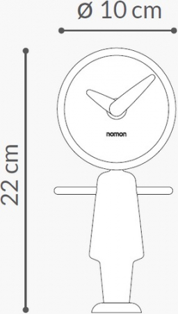 Ceas de masa Nene lemn nuc/stejar cu elemente metalice finisaj grafit, NENT - NOMON [7]
