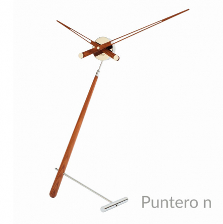 Produse - Ceas de masa Puntero N Ø74 cm stil minimalist, lemn nuc/crom, PUN - NOMON