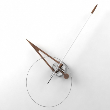 Produse - Ceas de perete crom/auriu Cris Ø 80 cm, fibra de sticla, metal si lemn de nuc, CRN000BN - NOMON