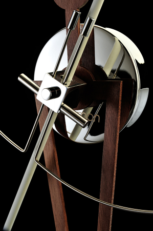 Ceas de perete crom/auriu Cris Ø 80 cm, fibra de sticla, metal si lemn de nuc, CRND00NN - NOMON [9]