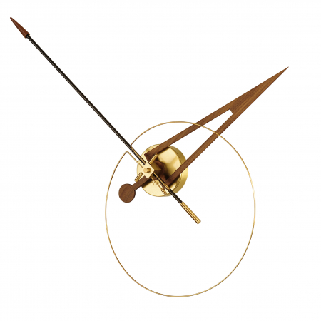 Ceasuri decorative - Ceas de perete crom/auriu Cris Ø 80 cm, fibra de sticla, metal si lemn de nuc, CRND00NN - NOMON