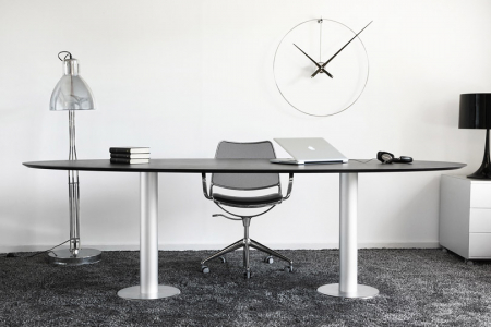 Ceas de perete elegant crom/auriu New Anda Ø 70 cm, metal si lemn, NADN - NOMON [6]