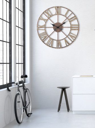 Ceas de perete Jons design industrial Ø 63,5/71.5X4 cm, metal/MDF [4]