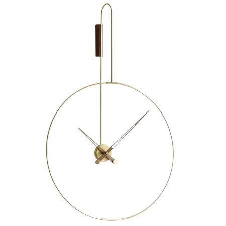Ceasuri decorative - Ceas de perete lux auriu Daro Ø 70 cm, metal si lemn de nuc, DADN - NOMON
