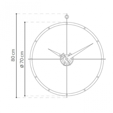 Ceas de perete lux diverse finisaje Doble O Ø 70 cm, lemn si metal, DOW000D - NOMON [2]