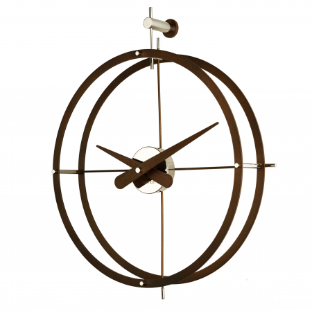 Ceas de perete lux Dos Puntos Ø 43 cm, crom/lemn, DPN - NOMON [0]