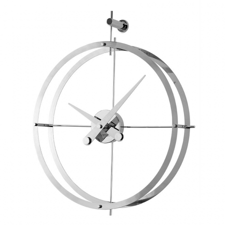 Ceasuri decorative - Ceas de perete lux Dos Puntos Ø 43 cm, crom/lemn, DPI - NOMON