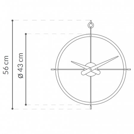 Ceas de perete lux Dos Puntos Ø 43 cm, crom/lemn, DPN - NOMON [2]