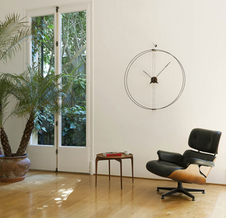 Ceas de perete lux elegant Barcelona Ø 90 cm, cu indicatoare lemn nuc lacuit, BAR - NOMON [7]