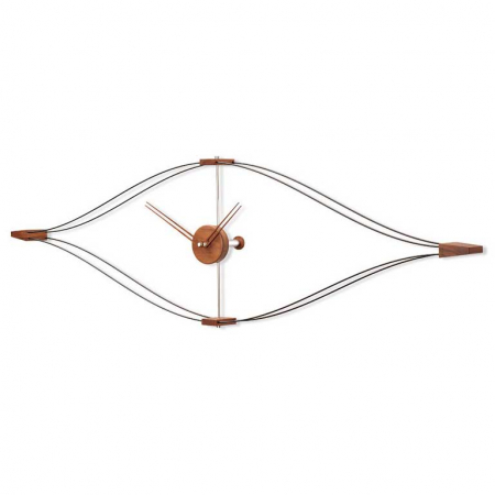 Ceasuri decorative - Ceas de perete lux Look fibra de sticla cu elemente din lemn de nuc, LON000NN - NOMON