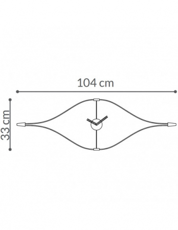 Ceas de perete lux Mini Look fibra de sticla cu elemente din lemn de nuc si alama, MLON000N - NOMON [4]