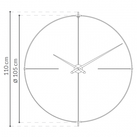 Ceas de perete lux nuc/alb/negru Bilbao Ø 105 cm, inel fibra de sticla, BIN000NN - NOMON [4]