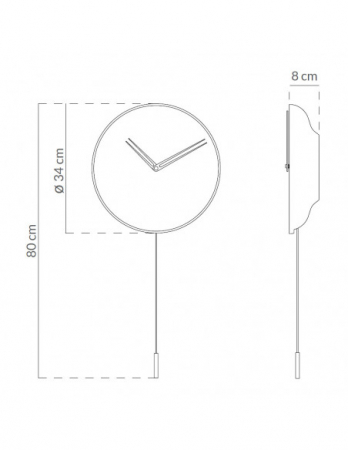 Ceas de perete pendul lux auriu/crom Swing Ø 34 cm, lemn masiv, ace metal, SWII - NOMON [3]