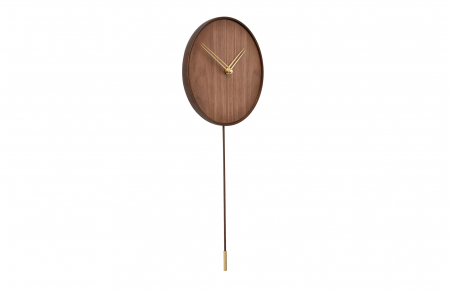 Ceas de perete pendul lux auriu/crom Swing Ø 34 cm, lemn masiv, ace metal, SWII - NOMON [7]