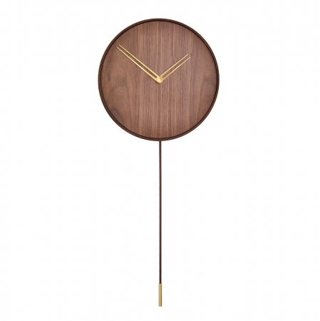 Ceas de perete pendul lux auriu/crom Swing Ø 34 cm, lemn masiv, ace metal, SWII - NOMON [8]