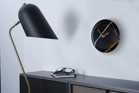 Ceas de perete rotund lux Bari M Ø 32 cm, marmura EMPERADOR/SAHARA NOIR, HUGMS - NOMON [2]