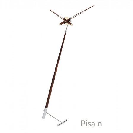 Ceasuri decorative - Ceas de podea Pisa N 150 cm lemn nuc/crom, design minimalist, PIN - NOMON