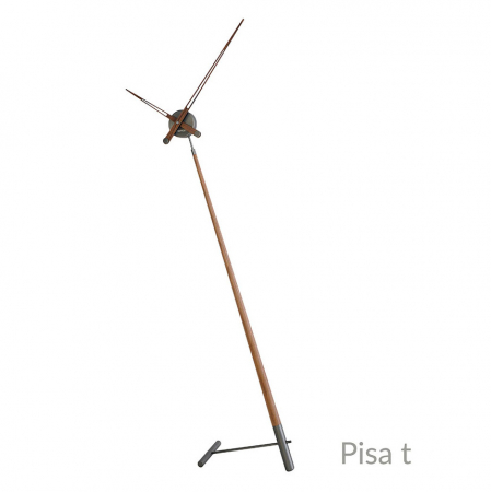 Ceasuri decorative - Ceas de podea Pisa T 150 cm design minimalist, lemn nuc, detalii grafit, PITN - NOMON