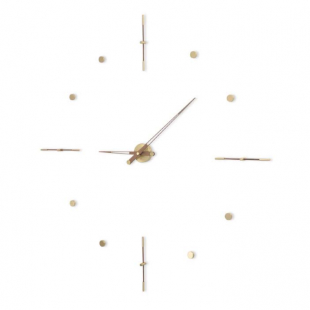 Ceas decorativ de perete auriu/crom Mixto premium Ø 125/155 cm, metal si lemn, MIWP - NOMON [2]