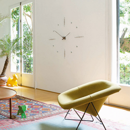 Ceas decorativ de perete auriu/crom Mixto premium Ø 125/155 cm, metal si lemn, MIWP - NOMON [4]