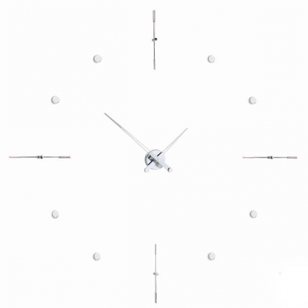 Ceasuri decorative - Ceas decorativ de perete crom Mixto premium Ø 110 cm, din metal, MII - NOMON