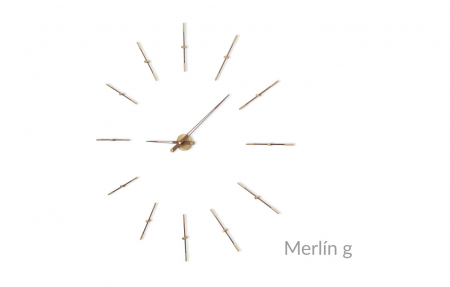 Ceas decorativ de perete diverse finisaje Merlin, din metal si lemn, design lux, MEDP120N / MEDG120N - NOMON [1]