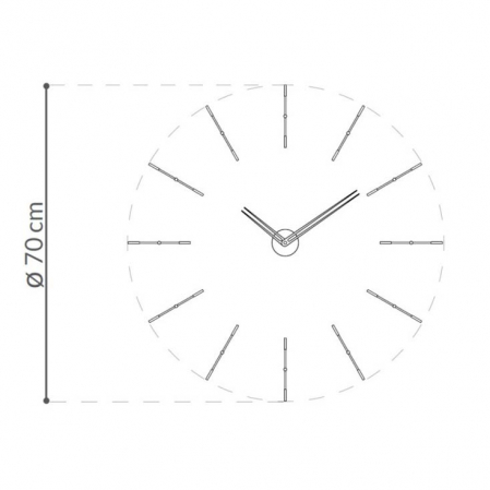 Ceas decorativ de perete diverse finisaje Mini Merlin Ø 70 cm, din metal si lemn, design lux, MMN12 - NOMON [1]