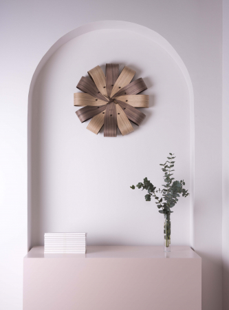 Ceas decorativ de perete rotund lemn nuc/stejar/mixt Ciclo Ø 55 cm, CIMN - NOMON [5]