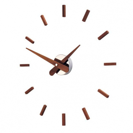 Ceasuri decorative - Ceas decorativ de perete Sunset premium Ø 50 cm, metal si lemn de nuc, ISUN - NOMON