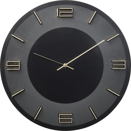 Produse - Ceas Decorativ Leonardo 29 48,5x4,5x48,5 cm, MDF și Aluminiu Negru, Auriu - Kare Design
