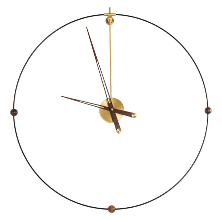 Decoratiuni - Ceas Decorativ Modern Ring 83x11x83 cm, Oțel și Lemn Negru - King Home