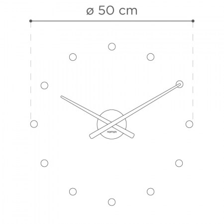 Ceas decorativ perete Oj Mini Ø50 cm stil minimalist, diverse culori, MCA010 - NOMON [2]