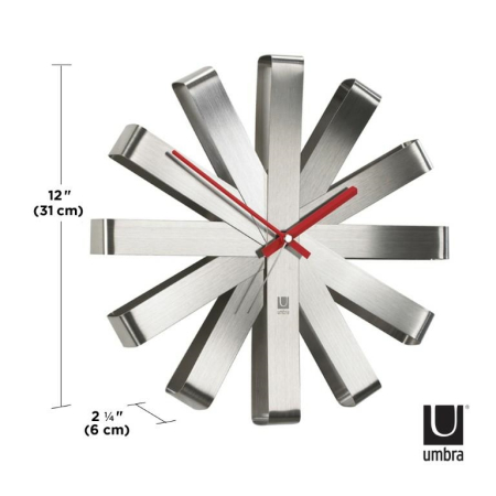 Ceas Decorativ Ribbon 31x6x31 cm, Oțel - Umbra [5]