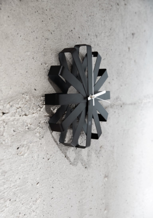 Ceas Decorativ Ribbon 31x6x31 cm, Stalowych Pasków Negru - Umbra [3]
