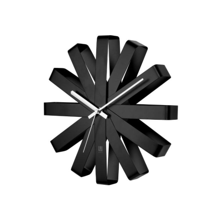 Produse - Ceas Decorativ Ribbon 31x6x31 cm, Stalowych Pasków Negru - Umbra